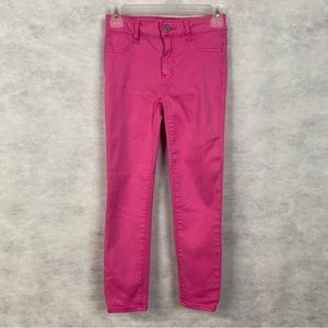 American Eagle Hot Pink Hi Rise Jegging Cropped Capri Pants Size 0